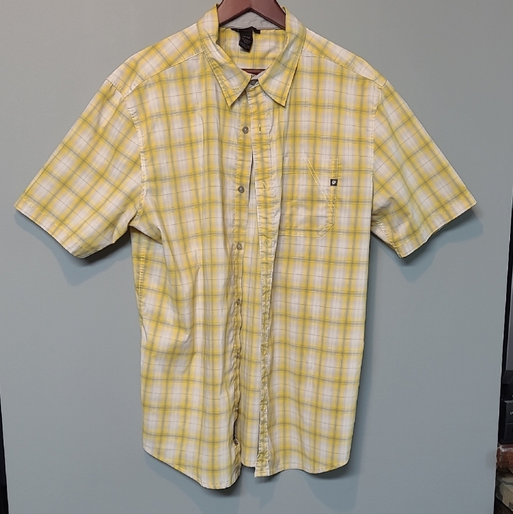 Men's Yellow Plaid Casual Button Down Shirt